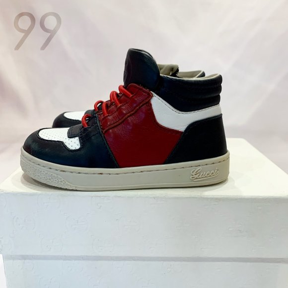 Gucci High Tops with Navy Blue, Red, and White - Size 21 (US5) - Picture 2 of 6
